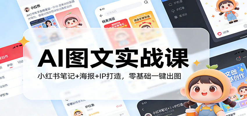 AI图文实战课：小红书笔记+海报+IP打造，零基础一键出图-hl998