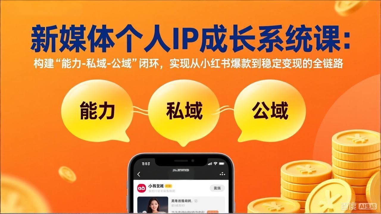 新媒体个人IP成长系统课-更新：构建“能力-私域-公域”闭环，实现从小红书爆款到稳定变现-hl998