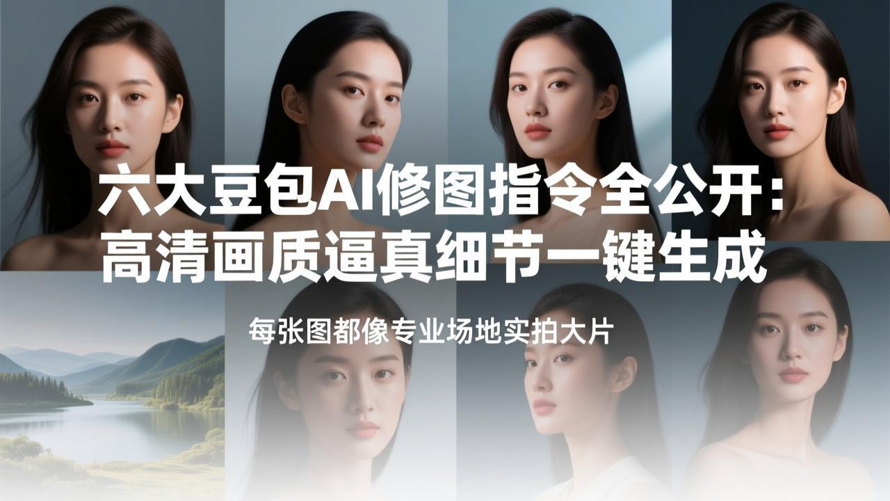 六大豆包AI修图指令全公开：高清画质逼真细节一键生成，每张图都像专业场地实拍大片-hl998