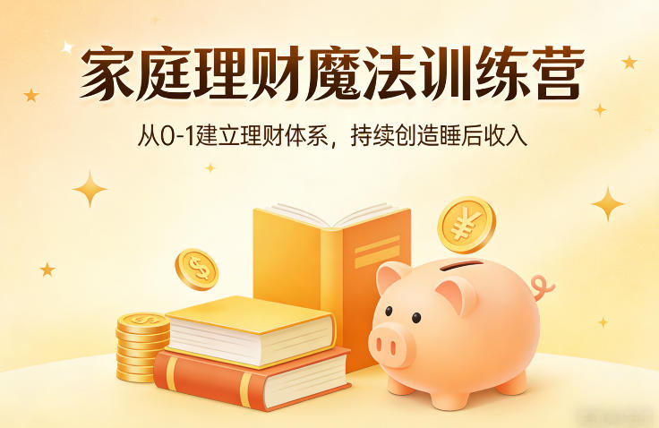 家庭理财魔法训练营，从0-1建立理财体系，持续创造睡后收入-hl998