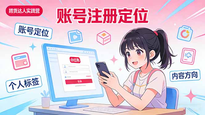 小红书带货达人实战营：账号注册定位、内容创作、选品策略、带货技巧、流量运营等-hl998