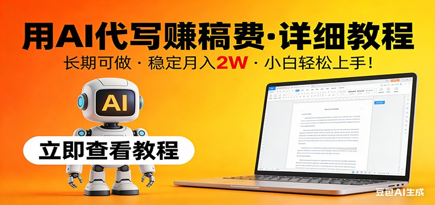 用AI代写赚稿费，详细教程，长期可做，稳定月入2W，小白轻松上手！-hl998