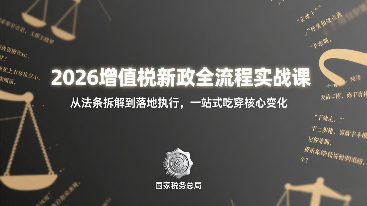 2026增值税新政全流程实战课：从法条拆解到落地执行，一站式吃透核心变化-hl998