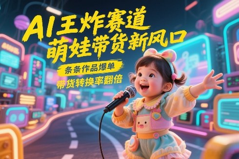 AI王炸赛道，萌娃带货新风口，条条作品爆单，带货转换率翻倍，核心逻辑拆解-hl998