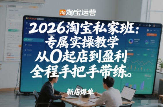 2026淘宝私家班：专属实操教学，从0起店到盈利，全程手把手带练(更新26年2月)-hl998