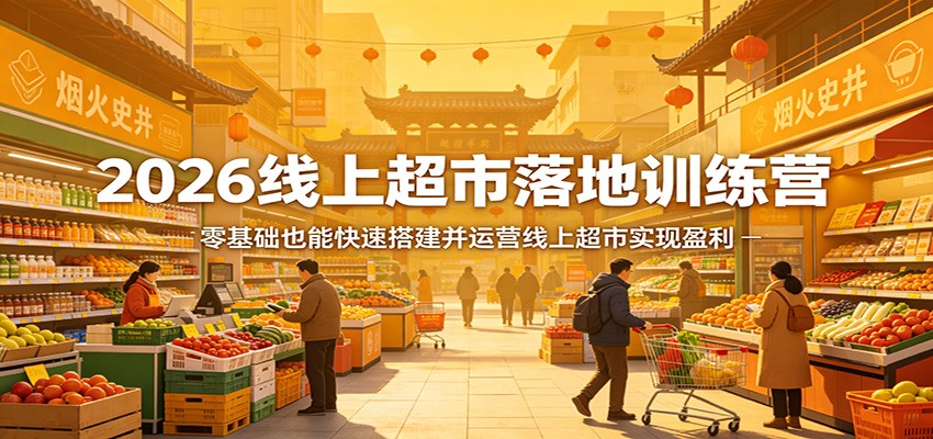 2026线上超市落地训练营，零基础也能快速搭建并运营线上超市实现盈利-hl998