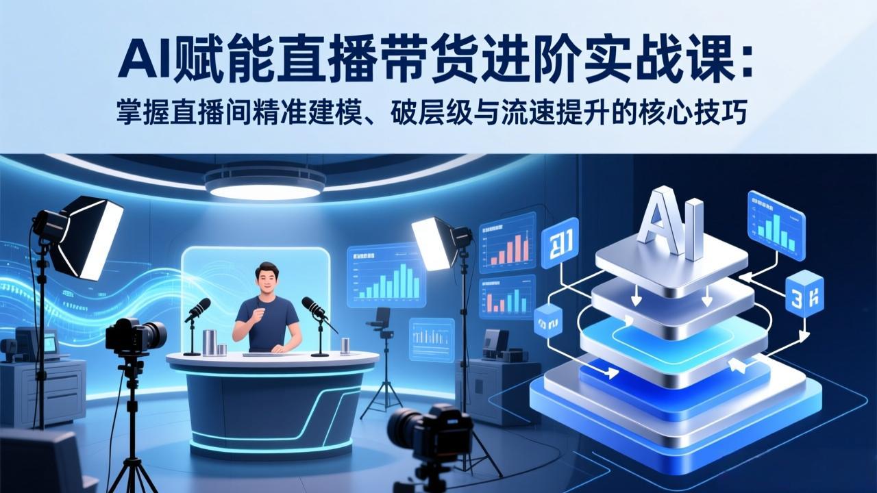 AI赋能直播带货进阶实战课：掌握直播间精准建模、破层级与流速提升的核心技巧-hl998