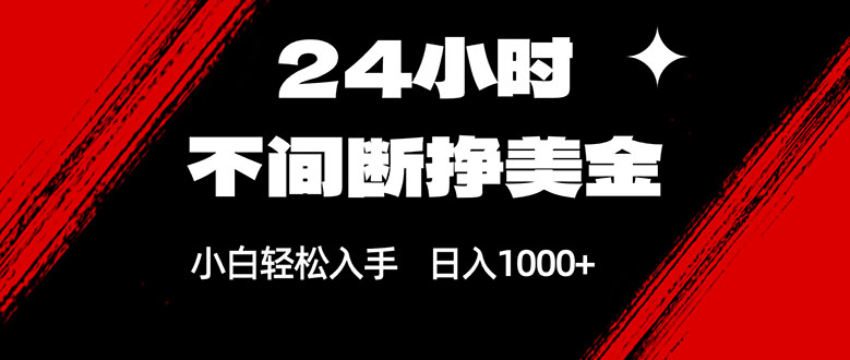 24小时不间断挣美金，小白轻松上手，日入1000+-hl998