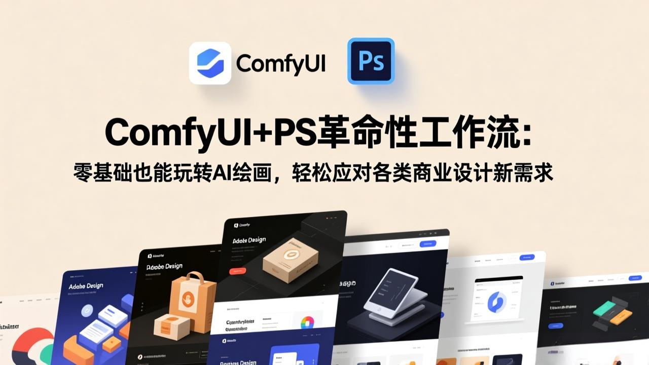 ComfyUI+PS革命性工作流：零基础也能玩转AI绘画，轻松应对各类商业设计新需求-hl998