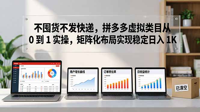 不囤货不发快递，拼多多虚拟类目从 0 到 1 实操，矩阵化布局实现稳定日入 1K-hl998