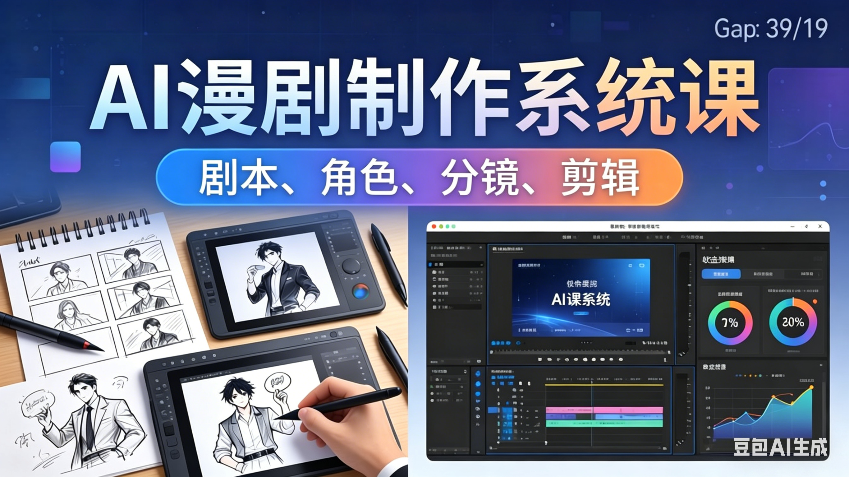 AI漫剧制作系统课：0基础从0到1学会AI制作，掌握剧本、角色、分镜、剪辑全套技能，轻松做号变现-hl998