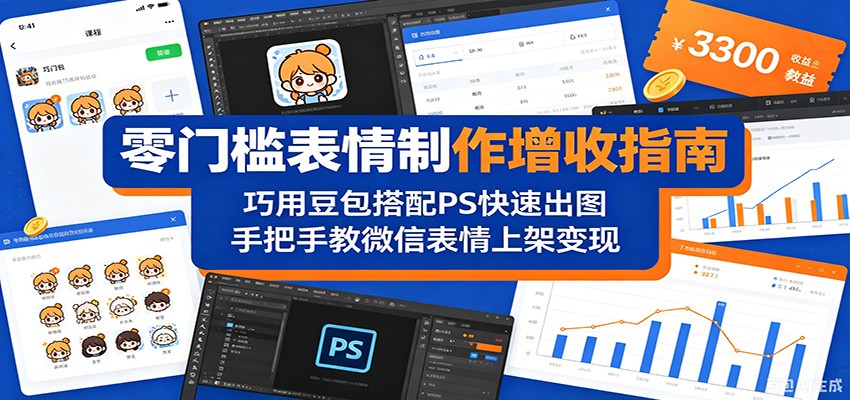 零门槛表情制作增收指南：巧用豆包搭配 PS 快速出图，手把手教微信表情上架变现-hl998