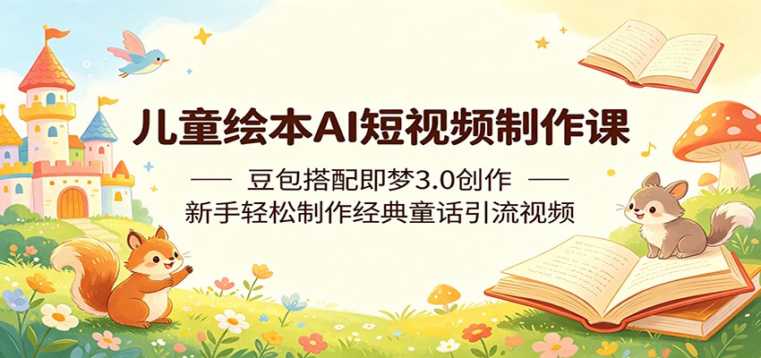 儿童绘本AI短视频制作课：豆包搭配即梦3.0创作，新手轻松制作经典童话引流视频-hl998
