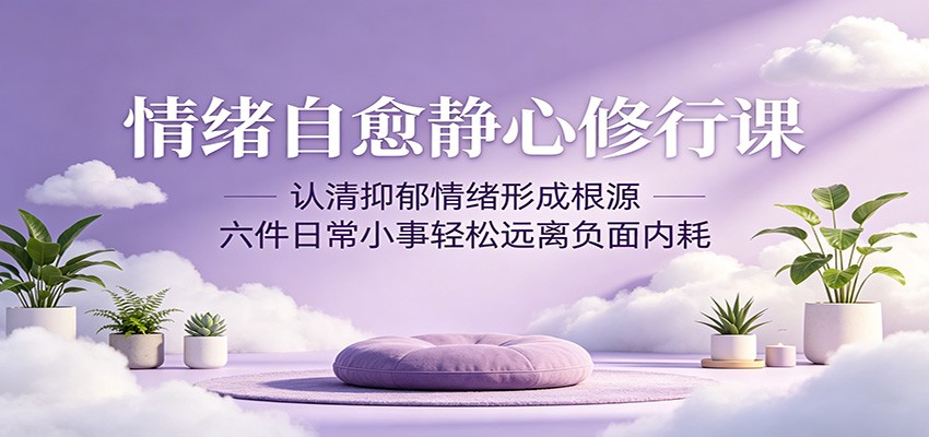 情绪自愈静心修行课：认清抑郁情绪形成根源，六件日常小事轻松远离负面内耗-hl998