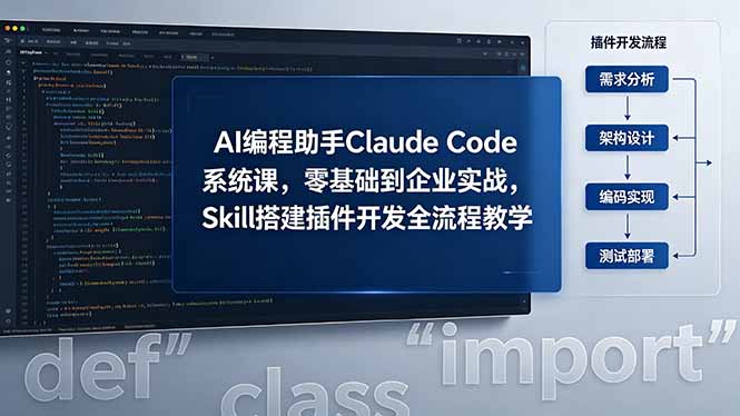 AI 编程助手 Claude Code 系统课，零基础到企业实战，Skill 搭建插件开发全流程教学-hl998