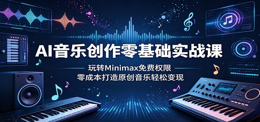 AI音乐创作零基础实战课：玩转Minimax免费权限，零成本打造原创音乐轻松变现-hl998