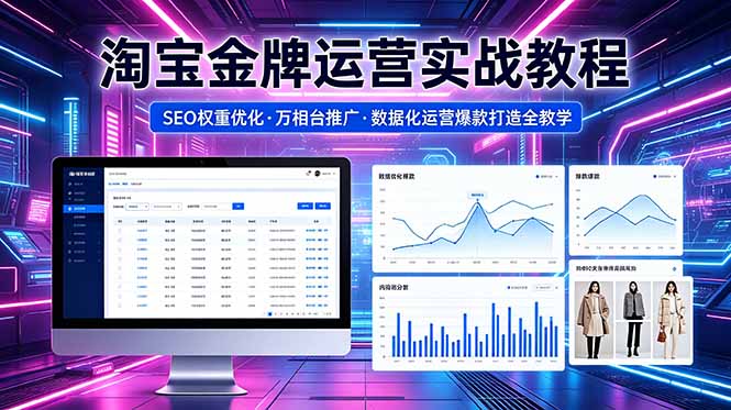 2026 淘宝金牌运营实战教程，SEO权重优化万相台推广，数据化运营爆款打造全教学-hl998
