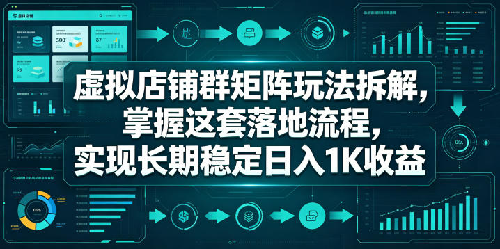 虚拟店铺群矩阵玩法拆解，掌握这套落地流程，实现长期稳定日入1K收益【揭秘】-hl998