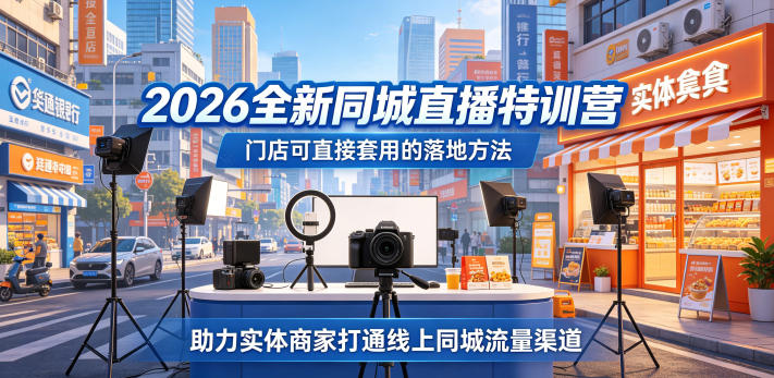 2026全新同城直播特训营，门店可直接套用的落地方法，助力实体商家打通线上同城流量渠道-hl998