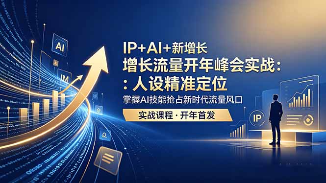 IP+AI+新增长 流量开年 峰会实战：人设精准定位 掌握AI技能抢占新时代流量风口-hl998