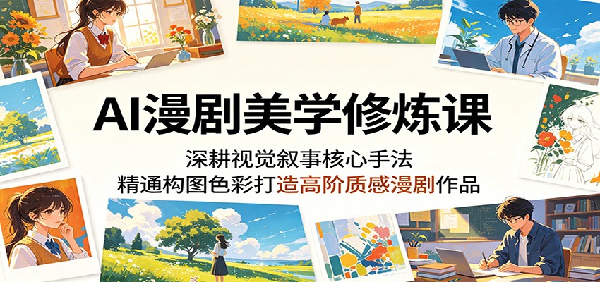 AI漫剧美学修炼课：深耕视觉叙事核心手法，精通构图色彩打造高阶质感漫剧作品-hl998