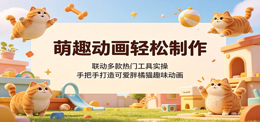 萌趣动画轻松制作，联动多款热门工具实操，手把手打造可爱胖橘猫趣味动画-hl998
