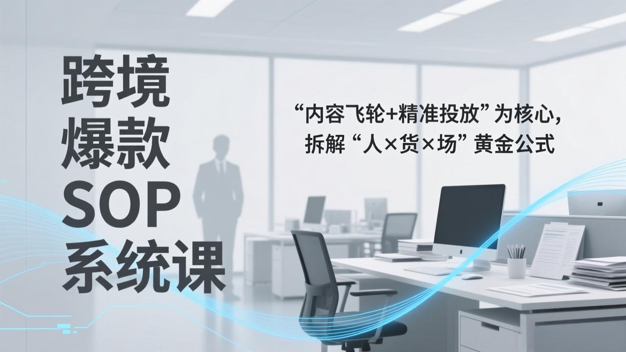 跨境爆款SOP系统课，“内容飞轮+精准投放”为核心，拆解“人×货×场”黄金公式-hl998