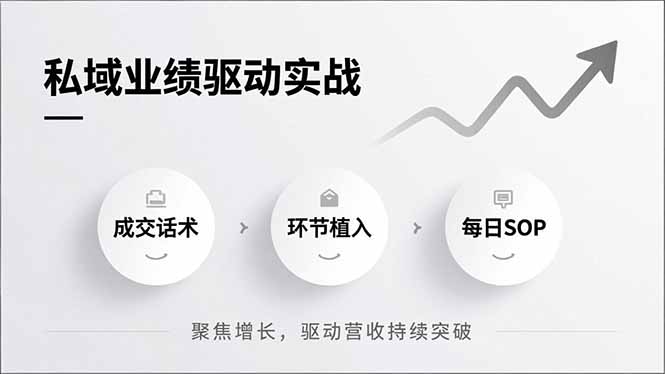 私域业绩驱动实战，成交话术、环节植入、每日SOP，聚焦增长，驱动营收持续突破-hl998