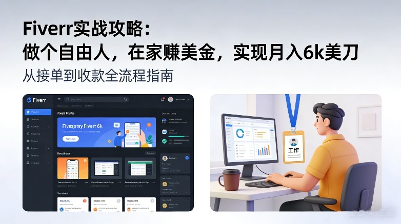 Fiverr实战攻略，做个自由人，在家賺美金，实现月入6k美刀-hl998