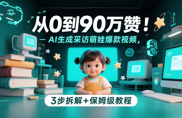 从0到90万赞：AI生成采访萌娃爆款视频，3步拆解+保姆级教程-hl998