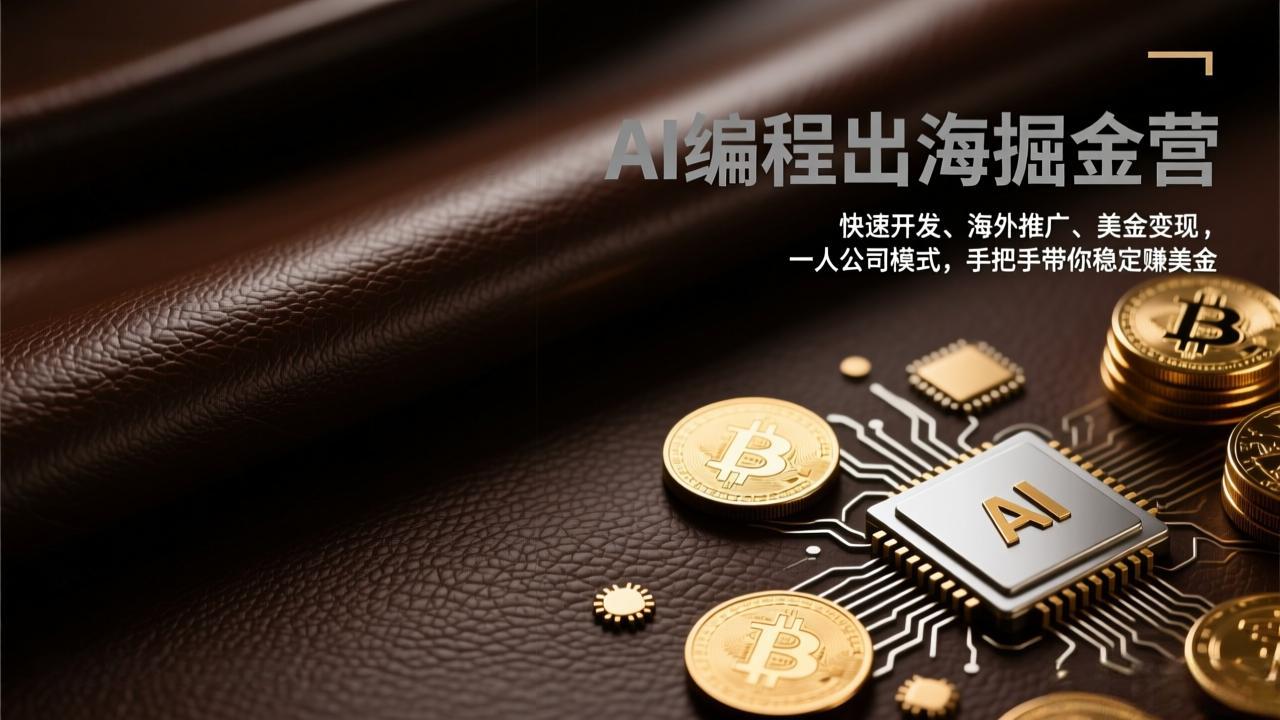 AI编程出海掘金营：快速开发、海外推广、美金变现，一人公司模式，手把手带你稳定赚美金-hl998