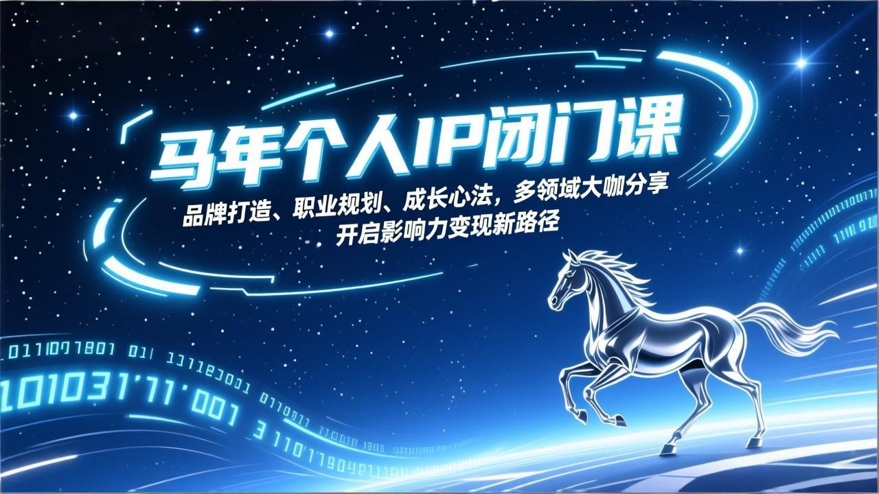 马年个人IP闭门课，品牌打造、职业规划、成长心法，多领域大咖分享，开启影响力变现新路径-hl998