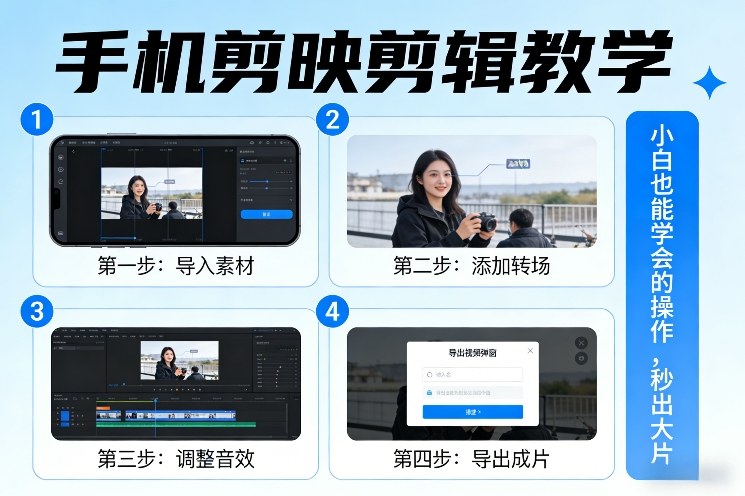 手机剪映剪辑教学，小白也能学会的操作，秒出大片-hl998