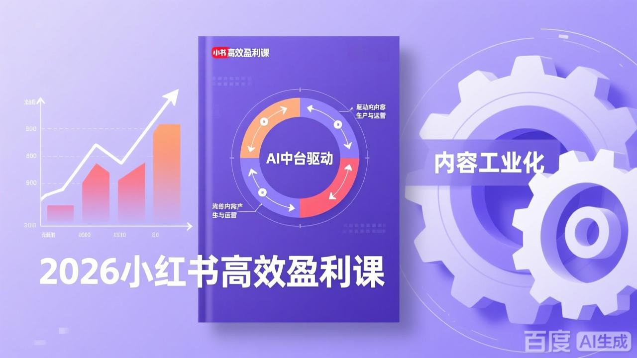 2026小红书高效盈利课，流量双引擎+内容工业化+AI中台驱动，构建可复制的千万级营收模型-hl998