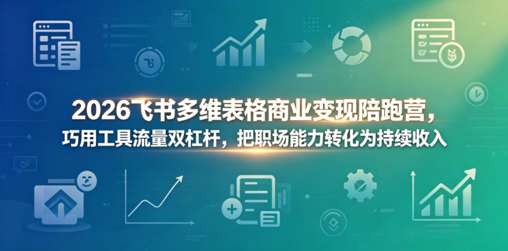 2026飞书多维表格商业变现陪跑营，巧用工具流量双杠杆，把职场能力转化为持续收入-hl998