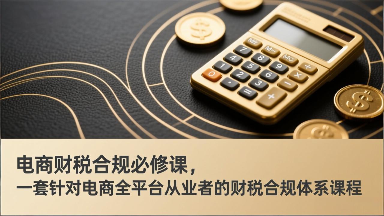 电商财税合规必修课，是一套针对电商全平台从业者的财税合规体系课程-hl998