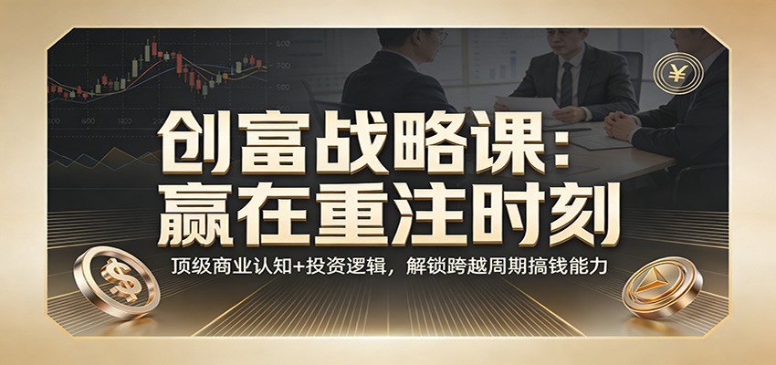《创富战略课：赢在重注时刻》顶级商业认知+投资逻辑，解锁跨越周期搞钱能力-hl998