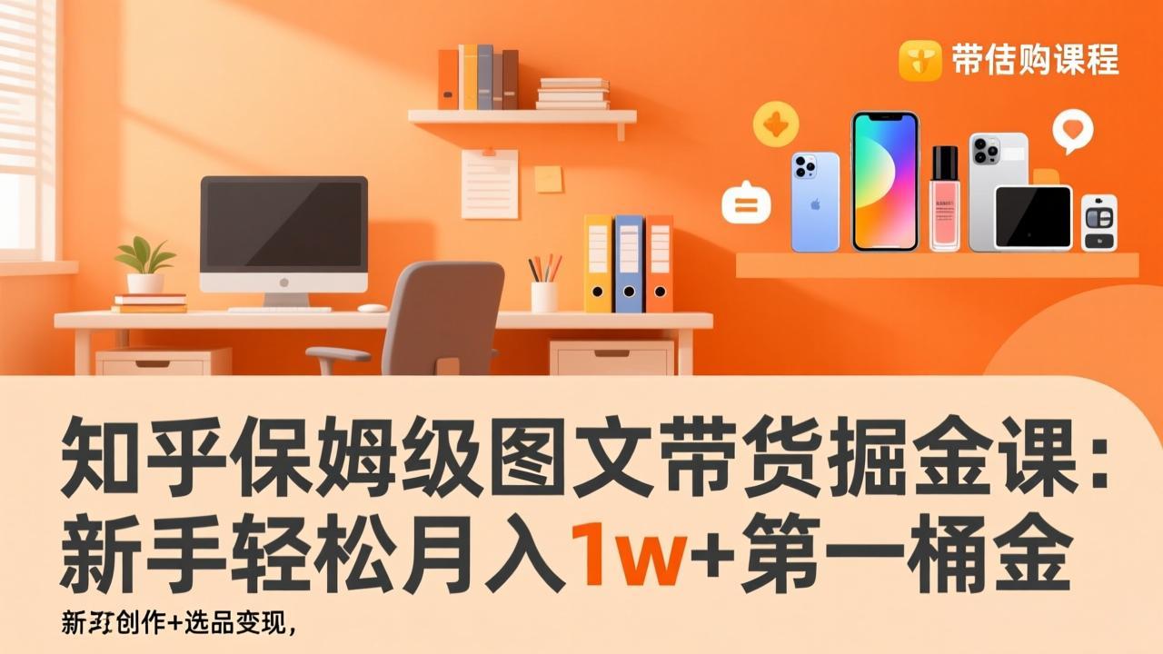 知乎保姆级图文带货掘金课：账号打造+爆文创作+选品变现，新手轻松月入1w+第一桶金-hl998