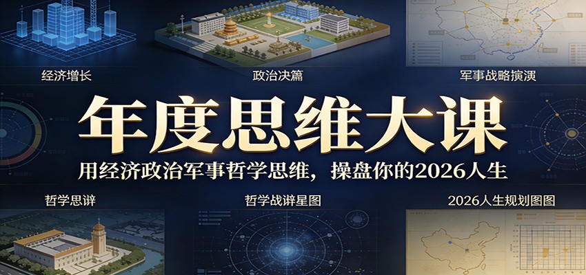 年度思维大课，用经济政治军事哲学思维，操盘你的2026人生-hl998