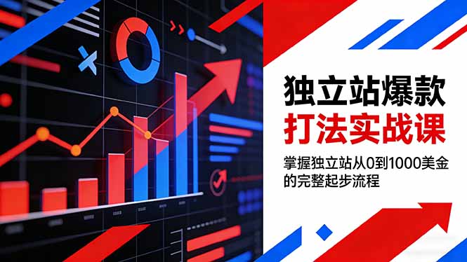 独立站爆款打法实战课，掌握独立站从0到1000美金的完整起步流程-hl998