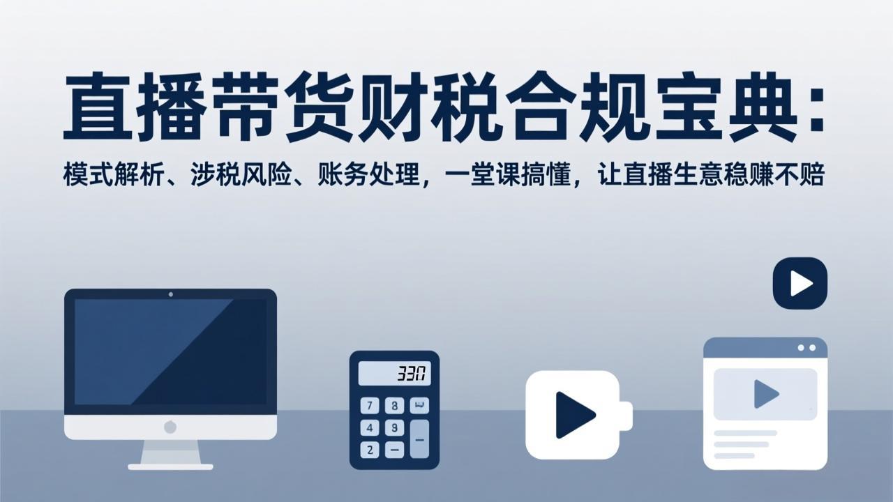 直播带货财税合规宝典：模式解析、涉税风险、账务处理，一堂课搞懂，让直播生意稳赚不赔-hl998
