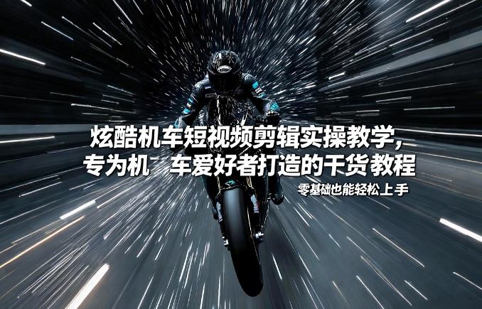 炫酷机车短视频剪辑实操教学，专为机车爱好者打造的干货教程，零基础也能轻松上手-hl998