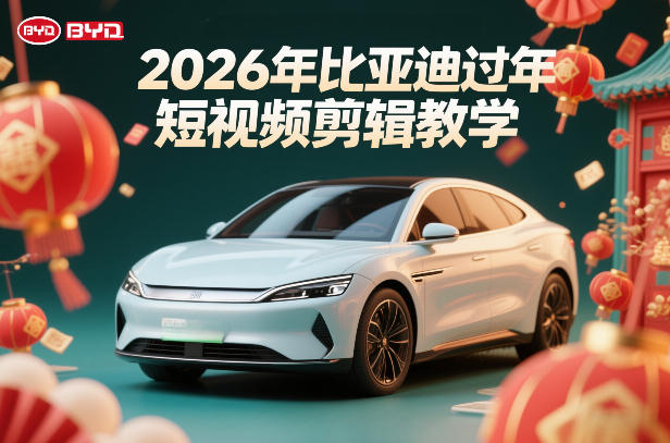 比亚迪过年短视频剪辑教学，车企短视频过年剪辑方案-hl998