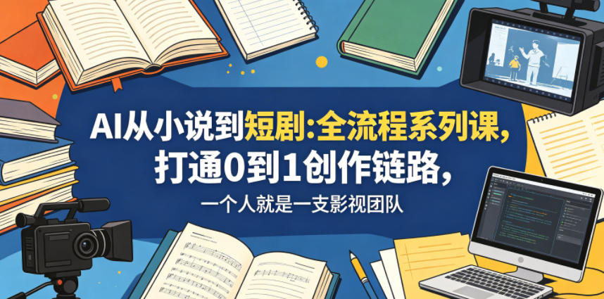 AI从小说到短剧全流程系列课，打通0到1创作链路，一个人就是一支影视团队-hl998
