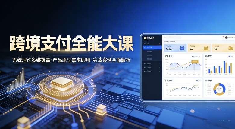 跨境支付全能大课，系统理论多维覆盖，产品原型拿来即用，实战案例全面解析-hl998