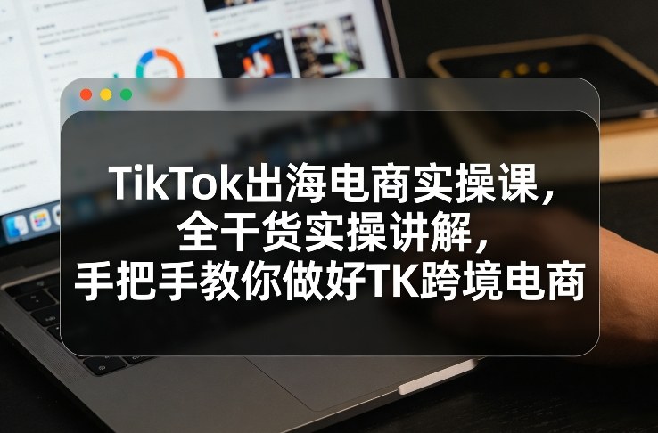 TikTok出海电商实操课，全干货实操讲解，手把手教你做好TK跨境电商-hl998