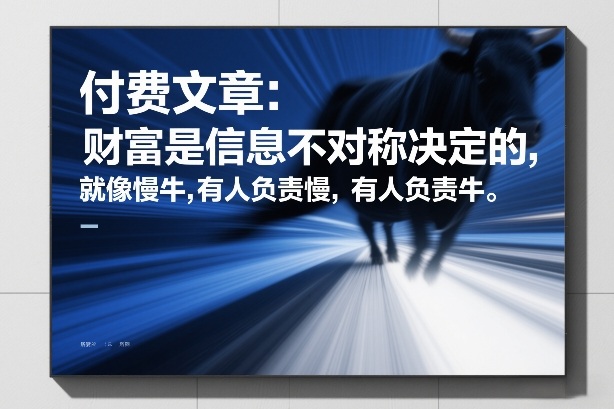 付费文章：财富是信息不对称决定的，就像慢牛，有人负责慢，有人负责牛-hl998