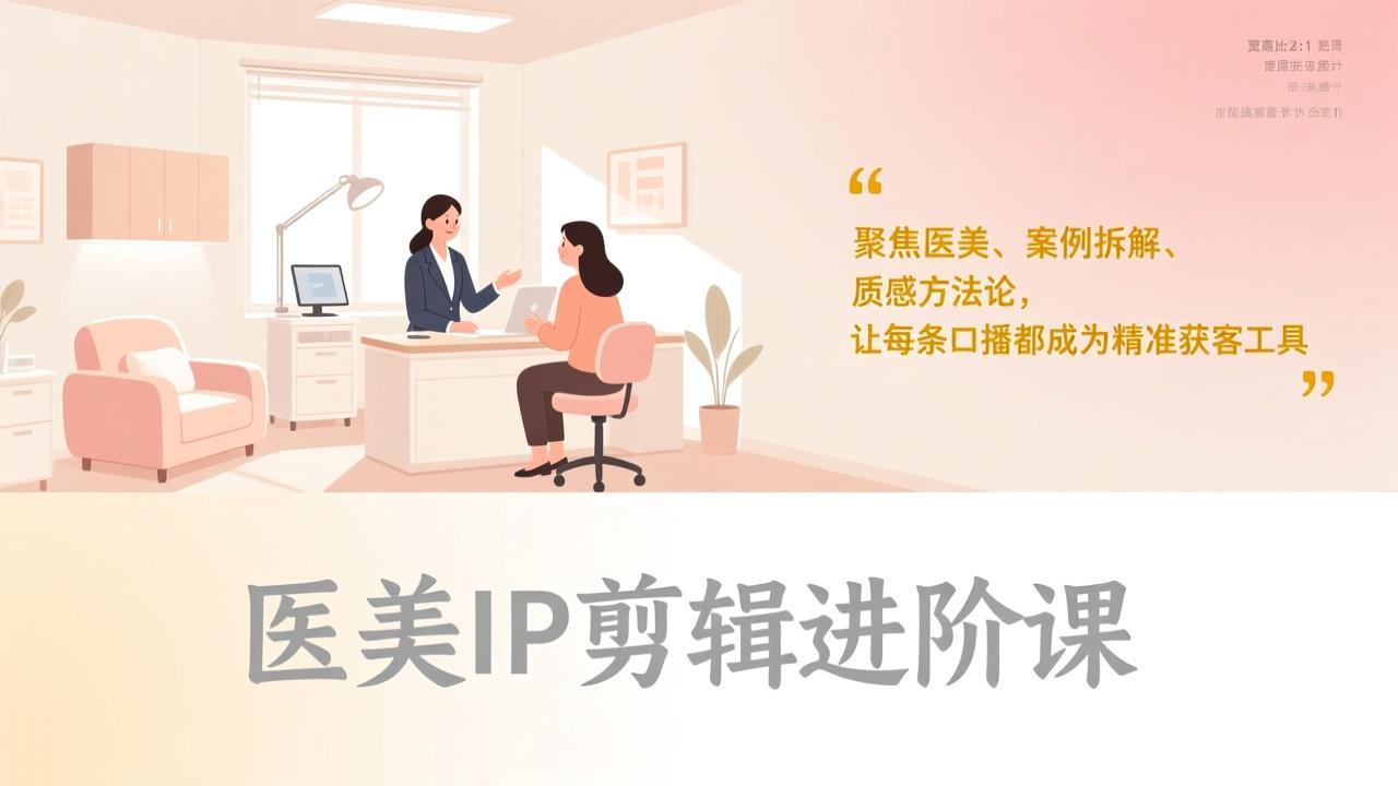 医美IP剪辑进阶课，聚焦医美、案例拆解、质感方法论，让每条口播都成为精准获客工具-hl998