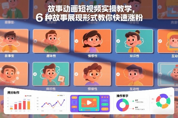 故事动画短视频实操教学，6种故事展现形式教你快速涨粉-hl998