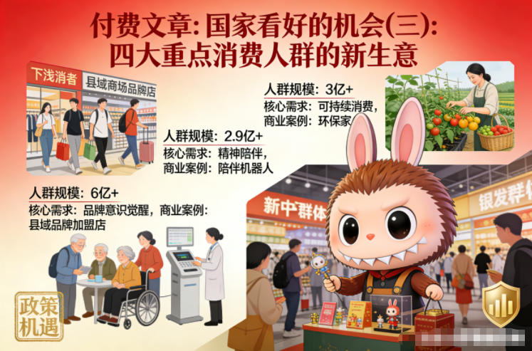付费文章：国家看好的机会(三)：四大重点消 费人群的新生意-hl998